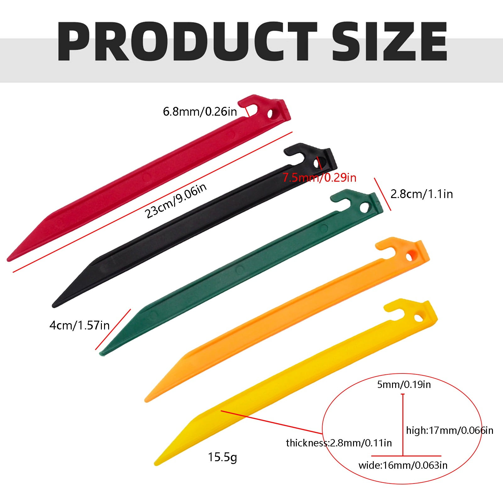 NUUUGTGB 8.8 Inch Plastic Inflatable Tent Stakes, 10Pcs Lightweight Ground Anchors, Anti-Slip Camping Nails for Tents, Canopies, Tarps, Garden Decoration & Outdoor Fixing