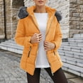 thumbnail image 2 of Women'S Casual Oversized Coats Collar Zipper Decorated Slim Cotton Thick Cotton Cotton Yellow Fashion Blazers Clothes M, 2 of 4