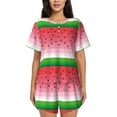 thumbnail image 1 of Fotbe Watermelon Conjunto de Pijama Estampado para Mujer, 2 Piezas, Ropa de Dormir con Camiseta de Manga Corta y Shorts Suaves-X-Large, 1 of 6