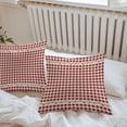 thumbnail image 6 of Throw Pillow Covers 18x18 Inch Set of 2, Country Star Plaid Waterproof Outdoor Pillow Covers, Retro Red American Farm Barn Berry Decorative Cushion Pillowcases for Couch, Sofa, Bed, Garden, Patio, 6 of 9