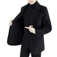 thumbnail image 5 of Skymirror Wool Suit Coat Lapel Long Sleeve Single Breasted Two-Button Jacket with Pockets Solid Color Suit Jacket, 5 of 8