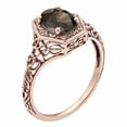 thumbnail image 2 of 10k Rose Gold Vintage Style Genuine Oval Smoky Quartz Filigree Ring, 2 of 5