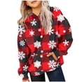 thumbnail image 2 of Posijego Kids Hoodies Christmas Outfit Boys Girls Snowflake Print Hooded Long Sleeve Sweatshirts with Pocket, 2 of 4