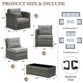 thumbnail image 6 of Superjoe 7 Pcs Patio Sectional Sofa Set Wicker Furniture Set with Coffee Table,Aluminum Frame,Gray, 6 of 6