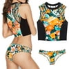 Plus Size Swimsuit For Women Women'S Fashion Conservative Floral Print Large Beachwear Bikini