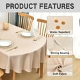 thumbnail image 4 of Faux Linen Oval Tablecloth Natural Burlap Wrinkle Resistant Table Cloth Farmhouse Rustic Table Cover Washable Fabric for Party Dining Kitchen 60x102 Inch Flaxen, 4 of 6