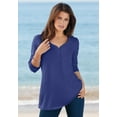 thumbnail image 4 of Roaman's Women's Plus Size Ultimate Long Sleeve Henley Tee With Sweetheart Neck, 4 of 4