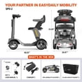 thumbnail image 5 of REYWMER 4 Wheels Mobility Scooter for Seniors with Cane Holder, LED Lights, Basket, AI Smart Safety Driving System, 35 Miles Range, Easy-Fold Anti-Tip Rear, Gray, 5 of 8