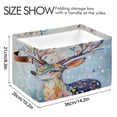 thumbnail image 4 of Square Storage Basket 14.2*10.2*8.3 Inch One Sizex1 Shelf Basket Open Home Storage Bins Bedroom Storage Basket Closet Storage Stylish Decor Colorful Deer and Raindrops, 4 of 9