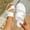 White, variant on Women’s Slide Sandal – Faux Leather Cutout Slip-On with Artisan Stitching & Memory Foam, Wide Widths Available