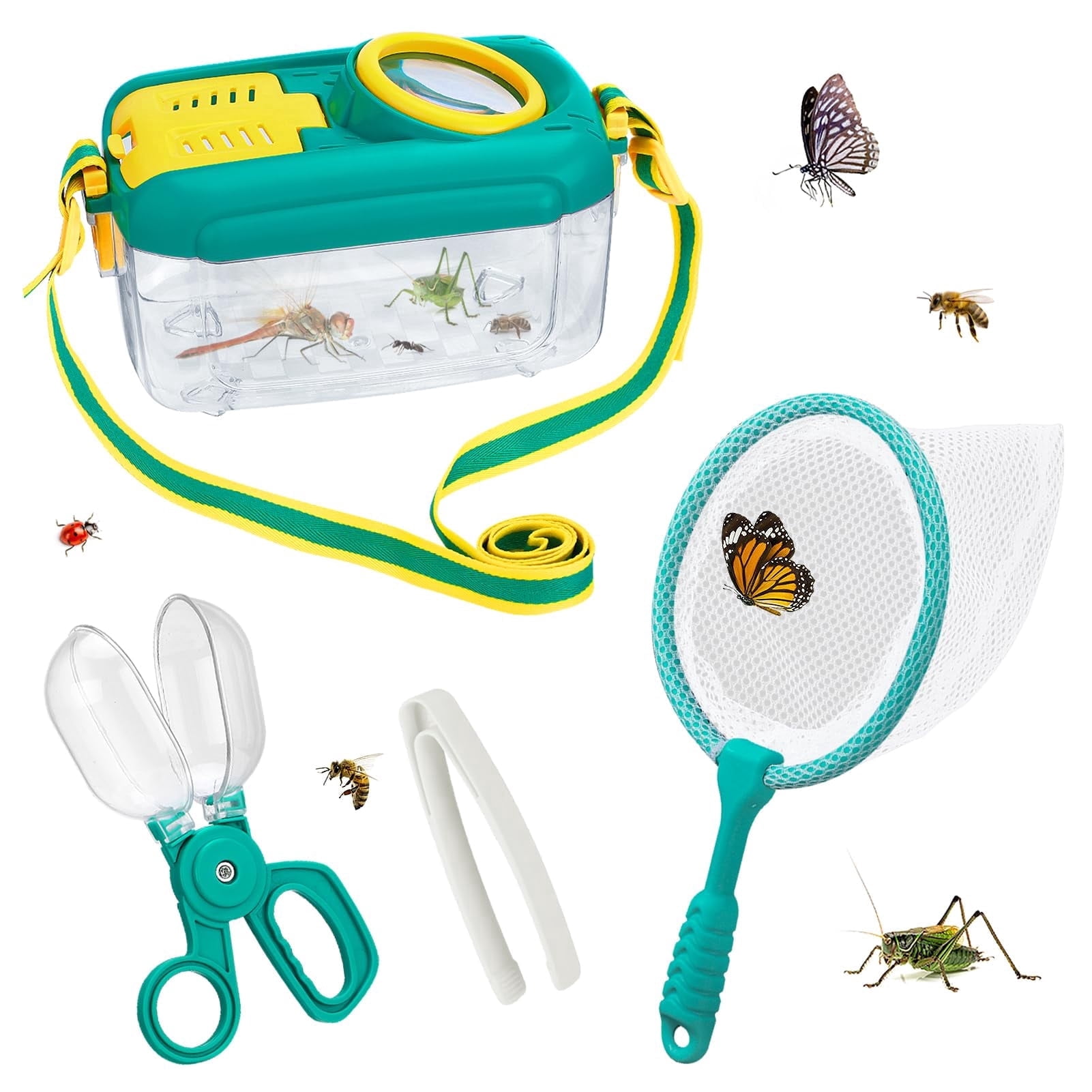 NexTone Bug Catcher Kit for Kids, Butterfly Catcher Toy with Net, Outdoor Nature Exploration Observation Activity Gift