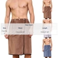 thumbnail image 2 of successthop Mens Bath Skirt Wrap Soft Knee Length Lightweight Homewear Snap After Bath Wear Comfortable Fall Loungewear, 2 of 4