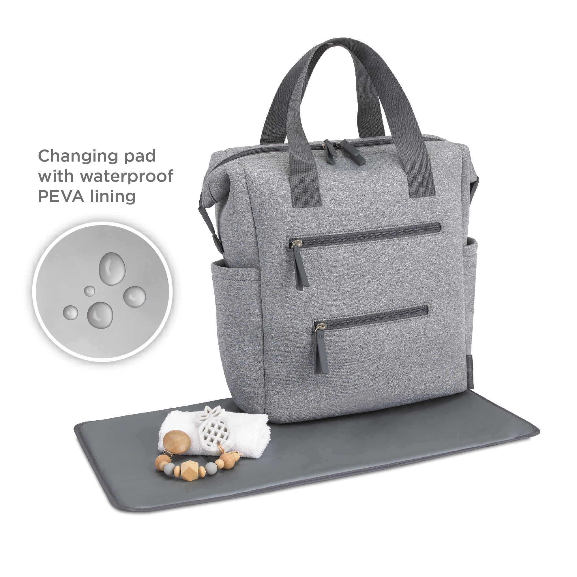 Bananafish Studio Neoprene Back Pack Diaper Bag, Gray, Unisex, Infant, Toddler