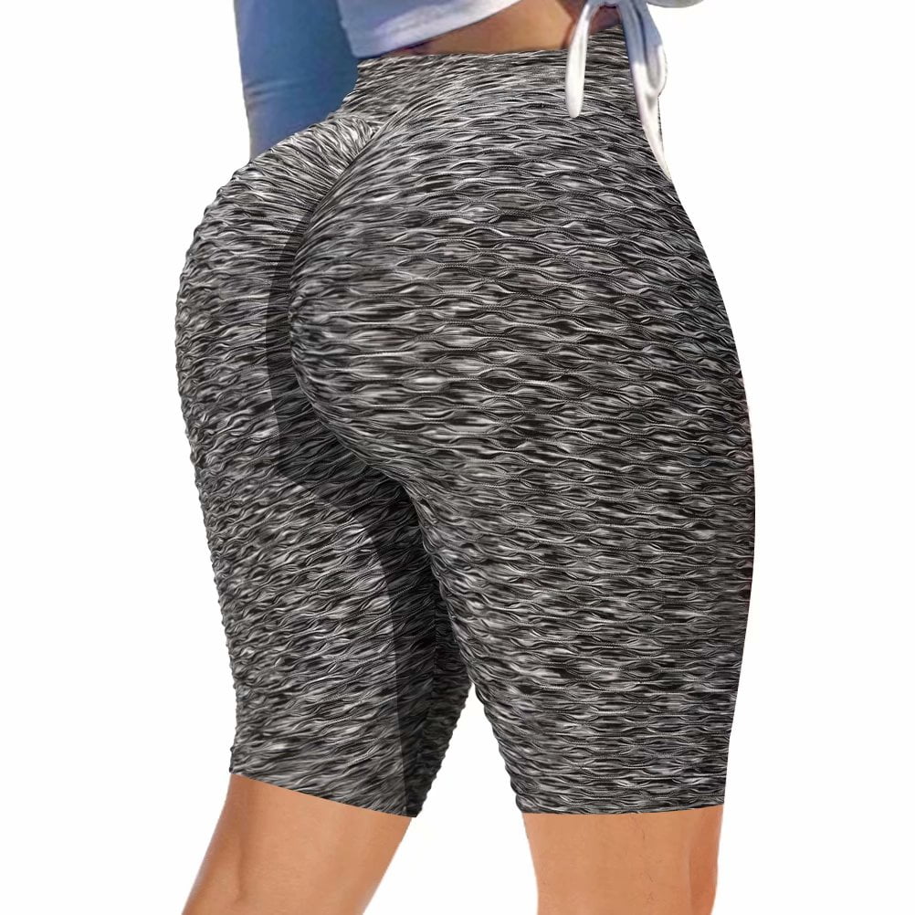 Women High Waist Yoga Shorts Butt Lift Workout Tummy Control Scrunch Booty Pants 