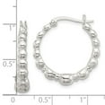 thumbnail image 2 of 925 Sterling Silver Polished Graduated Bead Hoop Earrings 25.5x24mm Wide 5mm Thick Hoop Earring for Women, 2 of 2