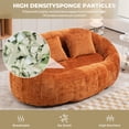 thumbnail image 3 of 57-In Loveseat Bean Bag Sofa, Modern Chenille Pouf Sofa with 2 Pillows, Apartment Accent Floor Lounge Chair, Durable Comfort Lounger High Back Couch for Adults and Kids, No Installation Required, 3 of 9