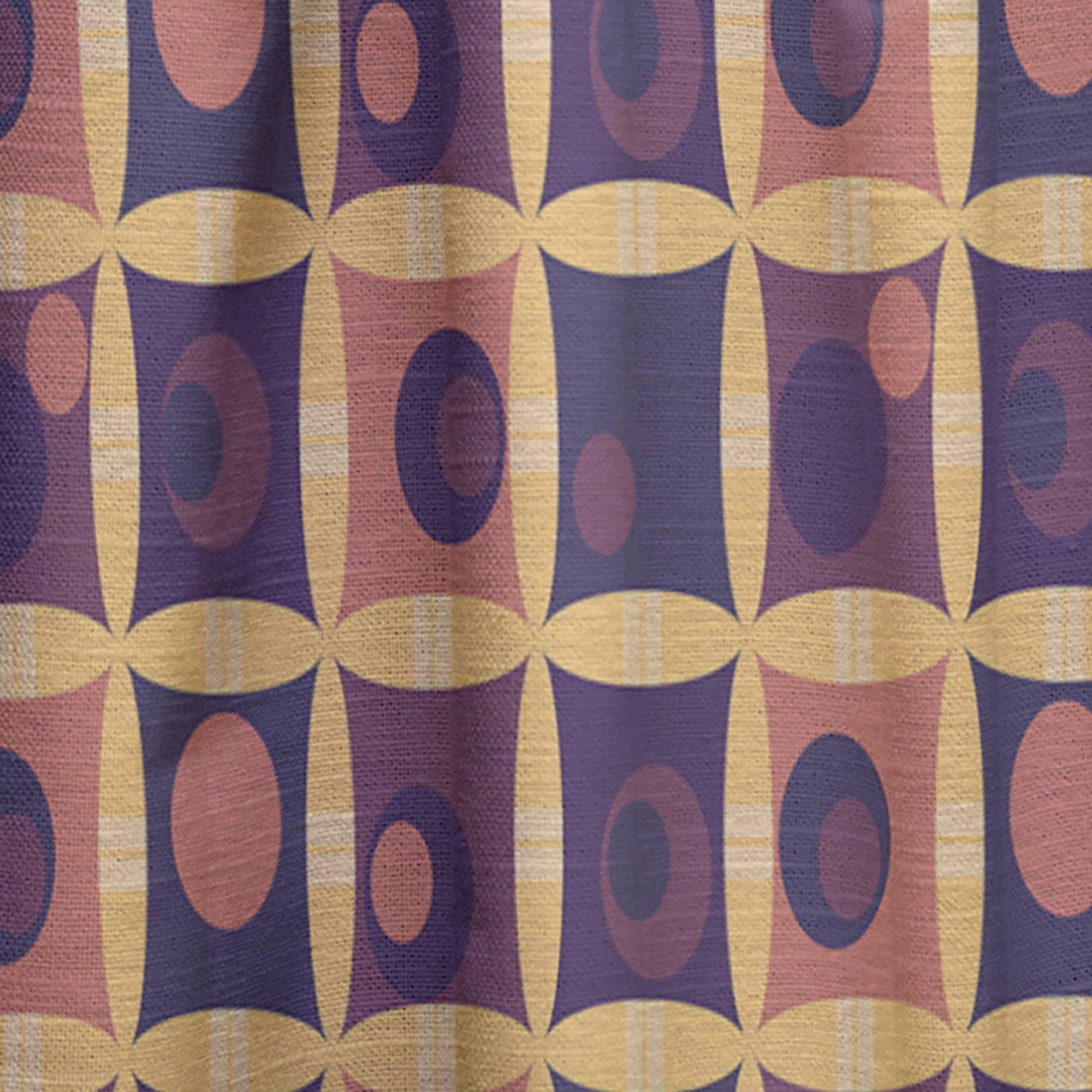 Designart 'Grid in Orange Retro' Mid-Century Modern Curtain Panel