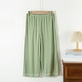 thumbnail image 6 of Womens Wide Leg Capri Pants Cotton Loose Fit Baggy Pants Summer Casual Elastic Waist Straight Lounge Pajama Pants, 6 of 6
