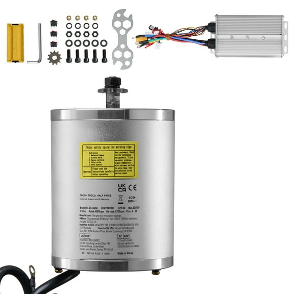 KFFKFF 3000W Electric DC Brushless Motor Kit - 72V 4900rpm Motor Enhanced with Speed Regulator for Go Karts, E-Bike, Motorcycle, and Scooter