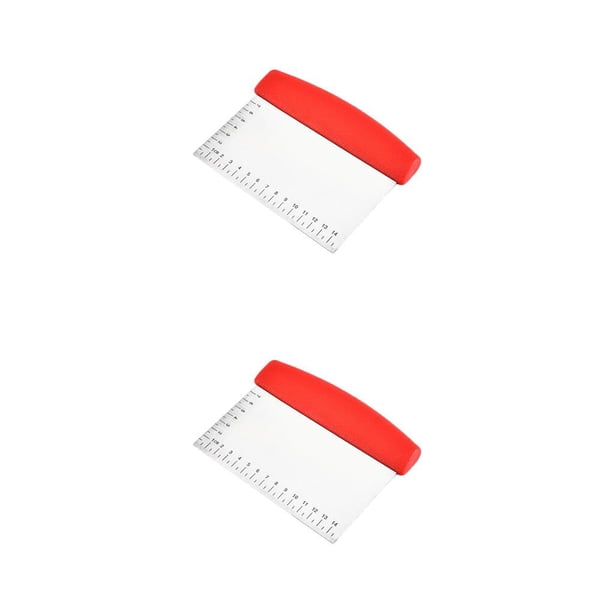 Moyic Gran oferta, 1 pieza, raspador de multiusos, picador para hornear, cocina, herramienta para raspar pan de Pizza de acero rojo 2piezas