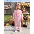 thumbnail image 3 of Lairauiy Baby Toddler Girl Birthday Outfits Long Sleeve Embroidery Sweatshirt + Flare Pants Clothes Set 18 24 Months 3 Years, 3 of 9