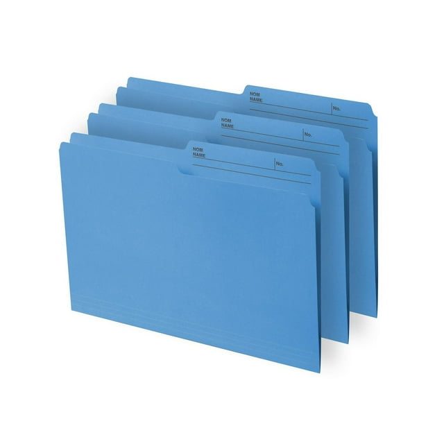 Chemises à Dossiers Continental Format Lettre, Couleur Bleu, 12 unités