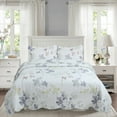 thumbnail image 2 of Marina Decoration Rich Printed Stitching Coverlet Bedspread Ultra Soft Summer Bedding Quilt Set with Quilted Sham, Modern Inkwash Colorful Floral Pattern, 2 of 8