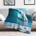 thumbnail image 5 of NIANHE Wave ocean beach blanket, comfortable and soft, warm casual blanket, printed design, winter sofa dormitory home decoration, must-have travel product. Size is 50x60 inches., 5 of 9