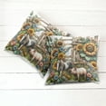 thumbnail image 6 of Ambesonne Rustic Throw Pillow Cover 2 Pack, Vintage Farm Pig and Horse, 18", Mustard Green Taupe, 6 of 7