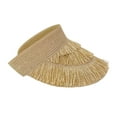 thumbnail image 2 of Foldable Sun Visors for Women, Brim Tassel Decor Adjustable Buckle Sun Hat Fashion Girls Sunshade Straw Hat, 2 of 8