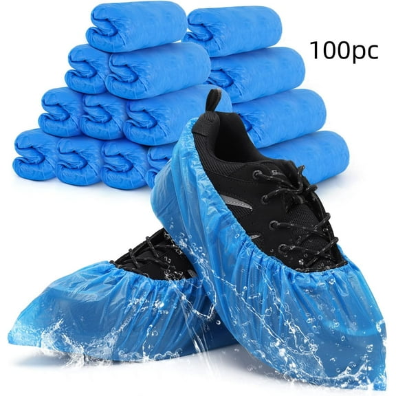 Durable Disposable Non Slip Blue Shoe Covers for Indoor Use, 100 Pairs