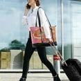 thumbnail image 5 of FORMRS Canvas Laptop Tote Bag for Women with 15.6" Computer Compartments Shoulder Handbag, Abstract Pink Flowers, 5 of 7