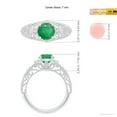 thumbnail image 5 of Angara Natural 1.2 Ct. Emerald with Diamond Vintage Inspired Ring in 14K White Gold for Women (Ring Size: 3.5), 5 of 10