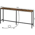 thumbnail image 2 of 70.9" Console Table with Power Outlet, Narrow Sofa Table, Country Brown, 2 of 5