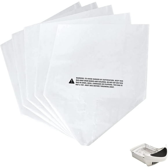 AIR-Waste Drawer Liners for Litter-Robot 3&4, 9-11 Gallons Replacement Liners, Cat Litter Automatic robot Liner Bags Durable Litter Box Liner Cat Litter Bags Liners Replacement (White-50 Pcs)