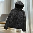 thumbnail image 6 of jtjvou Quilted Jackets for Women Zip Up Hooded Winter Coats Lightweight Loose Puffer Padded Outerwear with Pockets Black M, 6 of 7