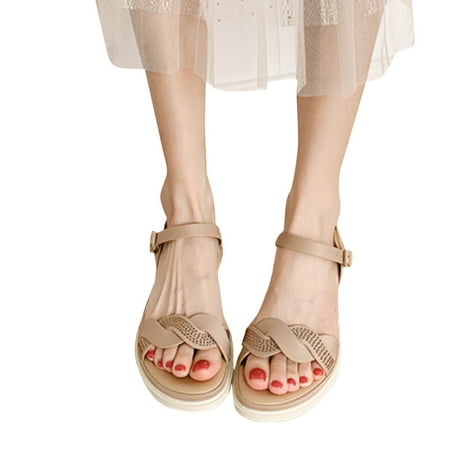 

Quealent Adult Women Sandal Thick Sole Sandals for Women Summer Thick Heel Women Sandals Slippers Women Designer Womens Flat Sandals with Heel Strap A 7.5