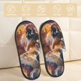 thumbnail image 2 of Fotbe Abstract Lion Painting Pantuflas Peludas para Mujer con Estampado, Zapatillas de Peluche, Zapatos de Invierno para Casa, Uso Interior y Exterior-Large, 2 of 8