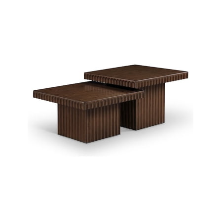 Meridian Furniture Spencer 2-Piece Brown Oak Veneer Coffee Table