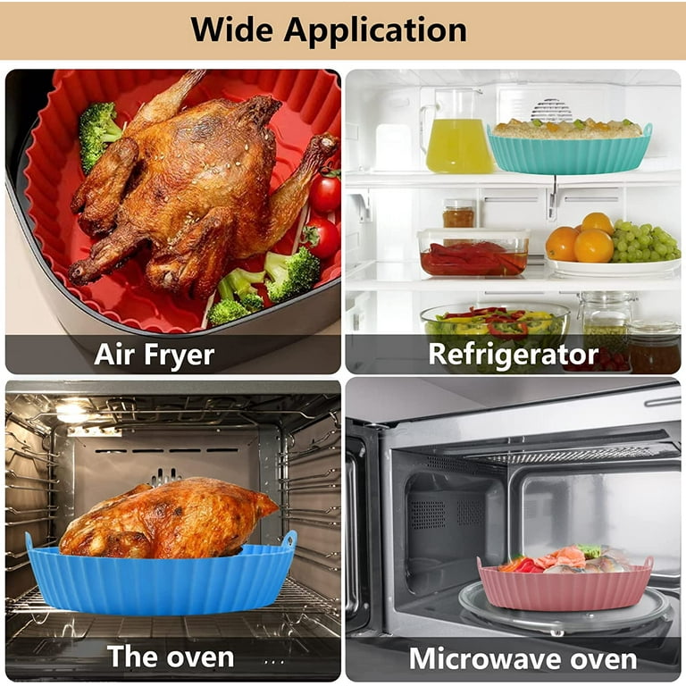 Air Fryer Silicone Pot Silicone Air Fryer Basket Heat Resistant Square Replacement  Basket Grill Pan Multifunctional Easy Cleaning Air Fryer Oven Accessories  Bpa Free For Kitchen - Sports & Outdoors - Temu