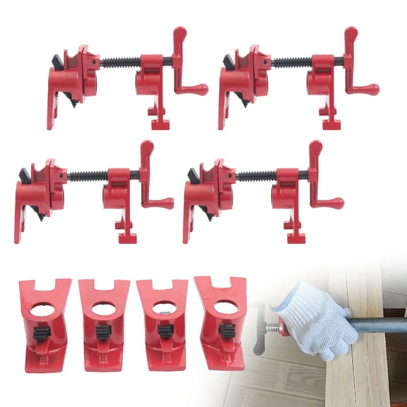 TOOL1SHOoo 3/4" Wood Gluing Pipe Clamp Set 4 Pack for Woodworking