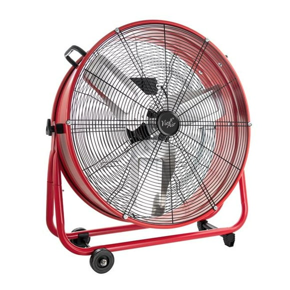 VieAir 24 in. Commercial Floor Drum Fan, Red