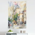 thumbnail image 1 of Urban Tapestry, Watercolor Painting of a City Street with Buildings and Cars Soft Display, Fabric Wall Hanging Decor for Bedroom Living Room Dorm, 5 Sizes, Multicolor, by Ambesonne, 1 of 1