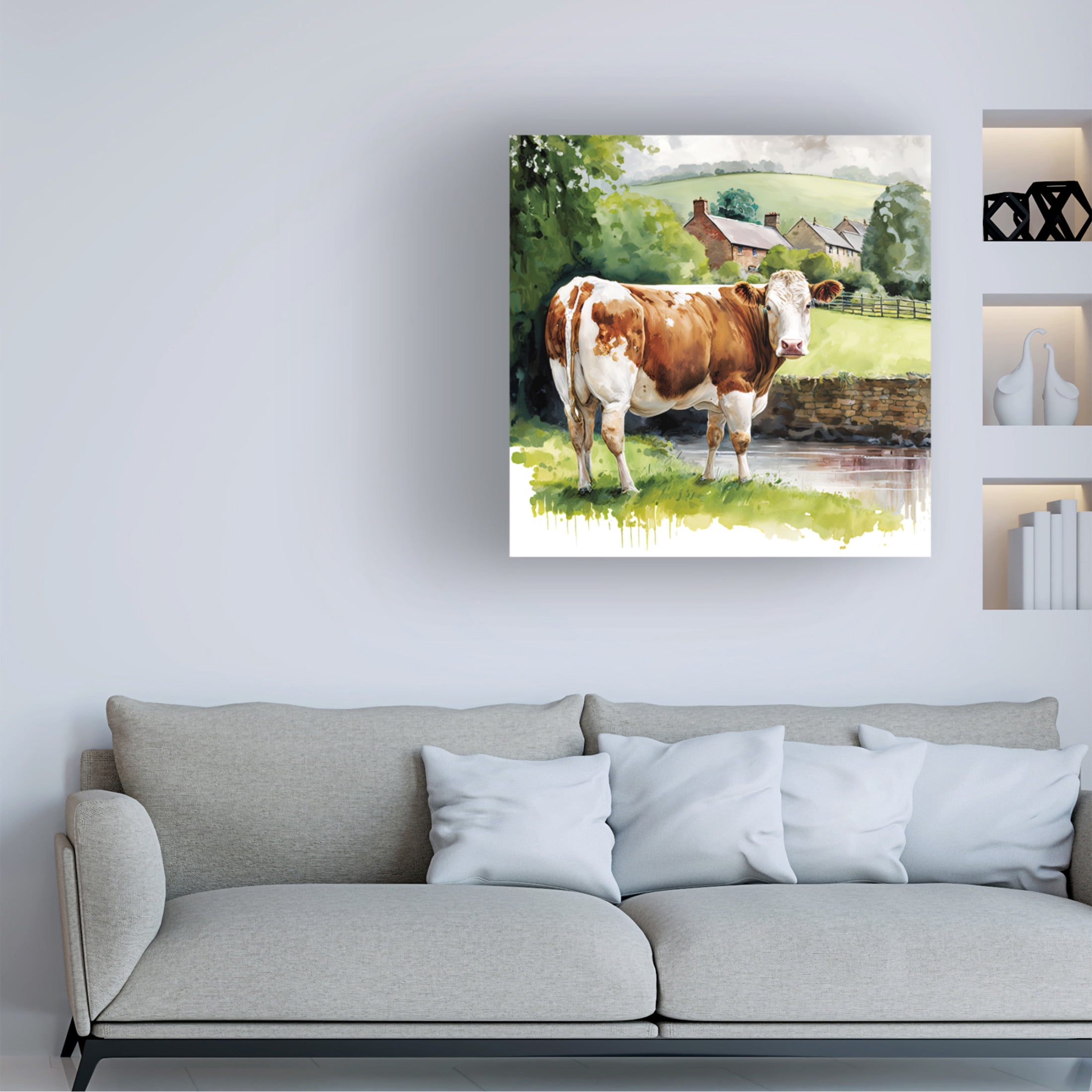 Canvas Wall Art - The Golden Valley 'The Escley Brook' Wall Art for Living Room, Bedroom, or Office Décor by Trademark Fine Art - 18 x 18 Inches