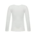 thumbnail image 2 of Xnihocha Girls Fleece Dance Shirts Long Sleeve Thermal Tops Kids Warm Winter Tee Base Layer Ballet White 110, 2 of 7