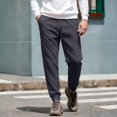 thumbnail image 5 of WULMLEO Men's Tapered Jogger Sweatpants Drawstring Waist with Pockets Cotton Athletic Lounge Pants Dark Gray L, 5 of 9
