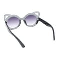 thumbnail image 4 of Child Kids Size Girls Kitty Cat Ear Round Plastic Sunglasses Slate - Smoke, 4 of 4
