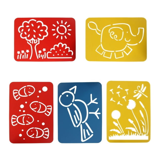 Plantilla grande de PVC para niños de jardín de infantes, dibujo de dibujos animados de animales, plantas, números y letras MB005