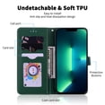 thumbnail image 4 of Allytech Wallet case for Samsung Galaxy A13 4G,  PU Leather Wallet case with Handstrap Kickstand Card Slots Magnetic Shockproof Flip Case for Samsung A13 4G,Darkgreen, 4 of 8