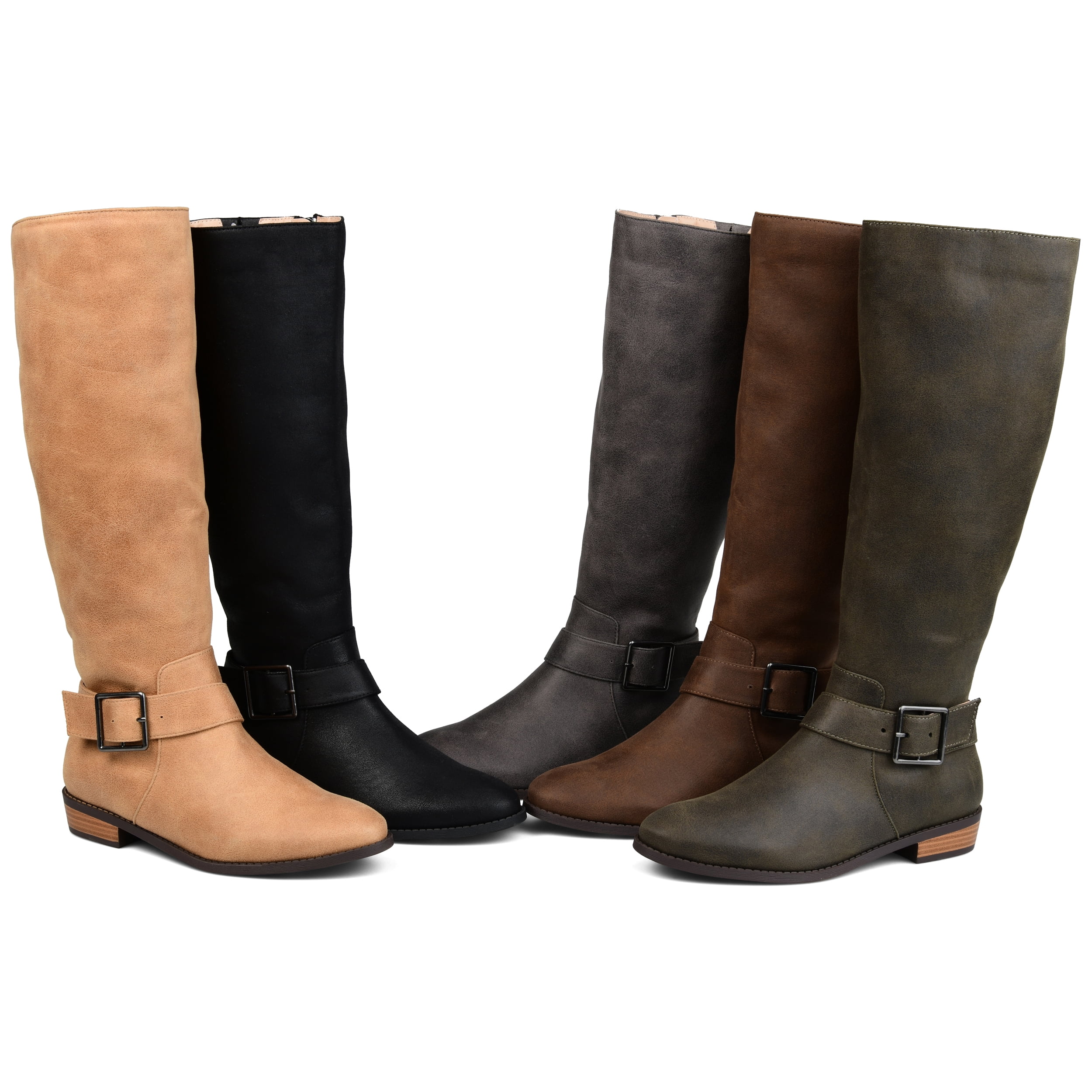 Brinley Co. Womens Knee-high Buckle Riding Boot